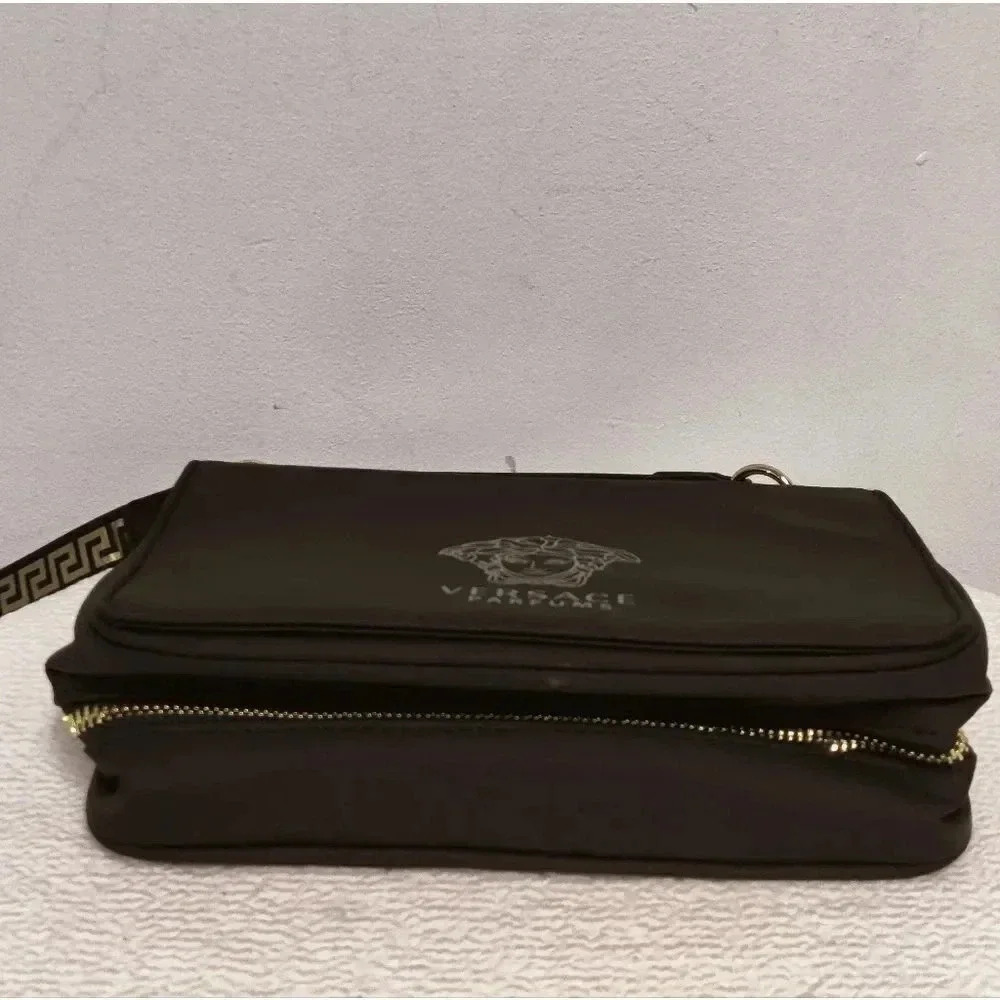 Versace Perfumes expandable black logo shoulder bag - Picture 2 of 16